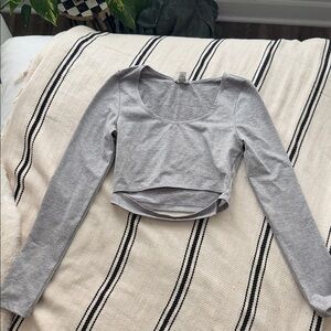 Gray Long Sleeve Women's Top